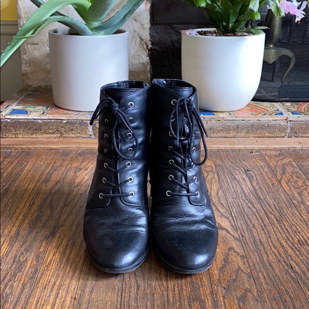 Aldo Ibauvia Leather Heel Lace Up Boot